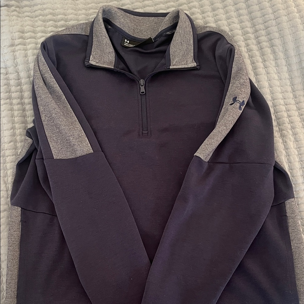 Under Armour Dark Blue and Gray Quarter-Zip